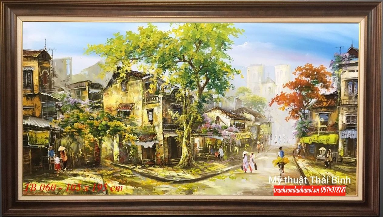 Tranh sơn dầu phố cổ đẹp  nhất SN 20