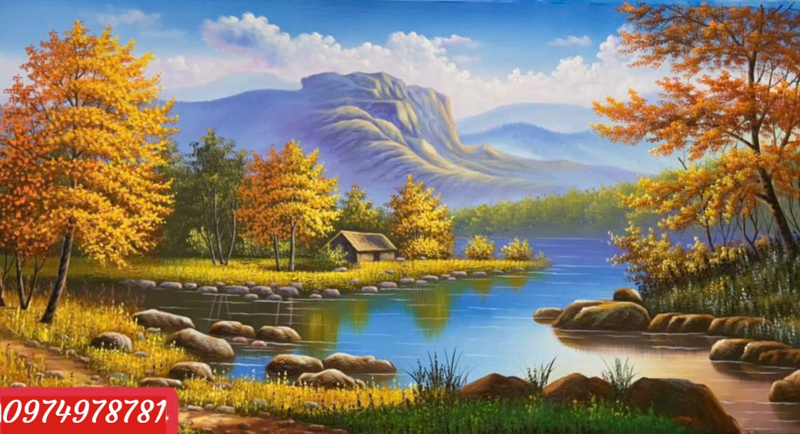 Tranh phong cảnh châu âu, tranh vẽ sơn dầu SN21