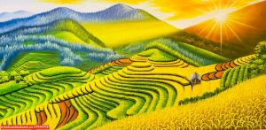 Tranh ruộng bậc thang treo phòng làm việc SN13