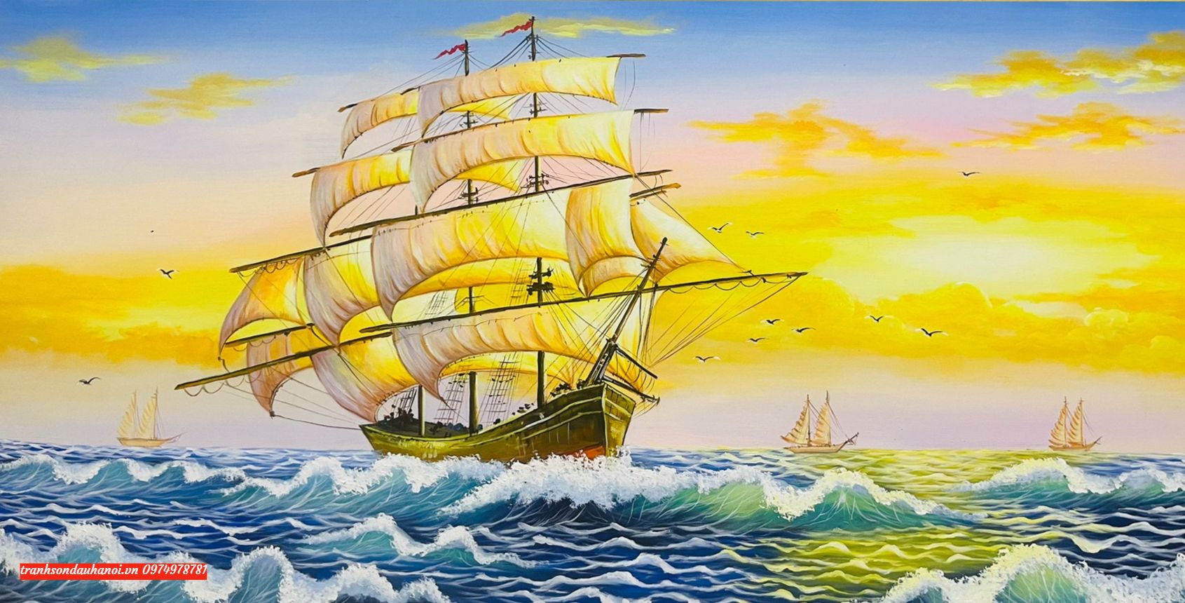 Tranh thuận buồm xuôi gió đẹp phong thuỷ SN27