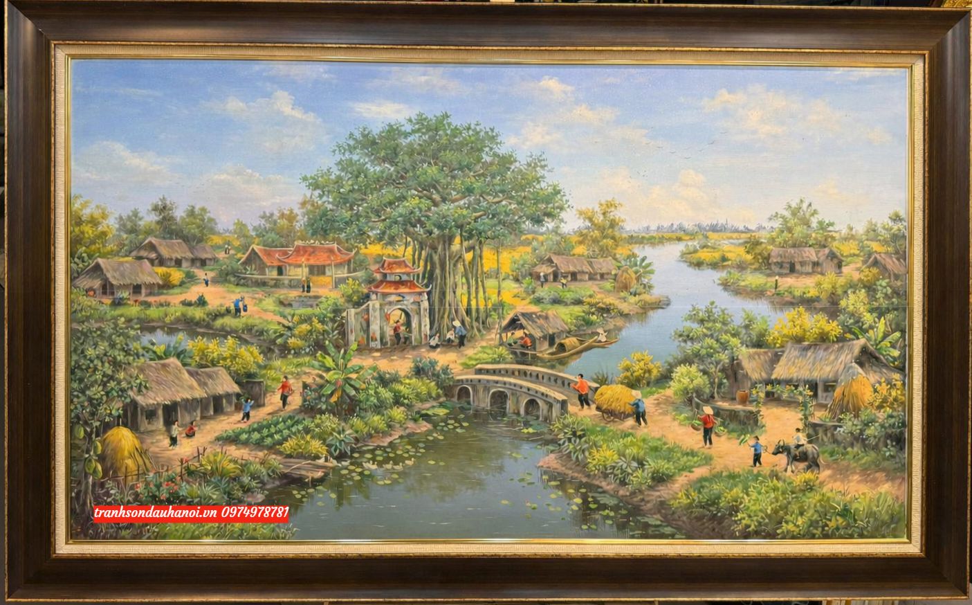 Tranh đồng quê yên bình sơn dầu N116