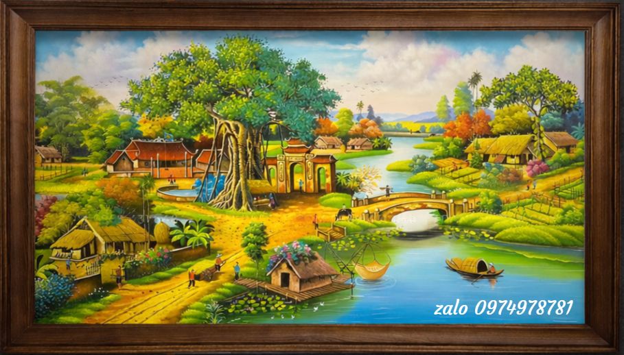 tranh phong canh dong que