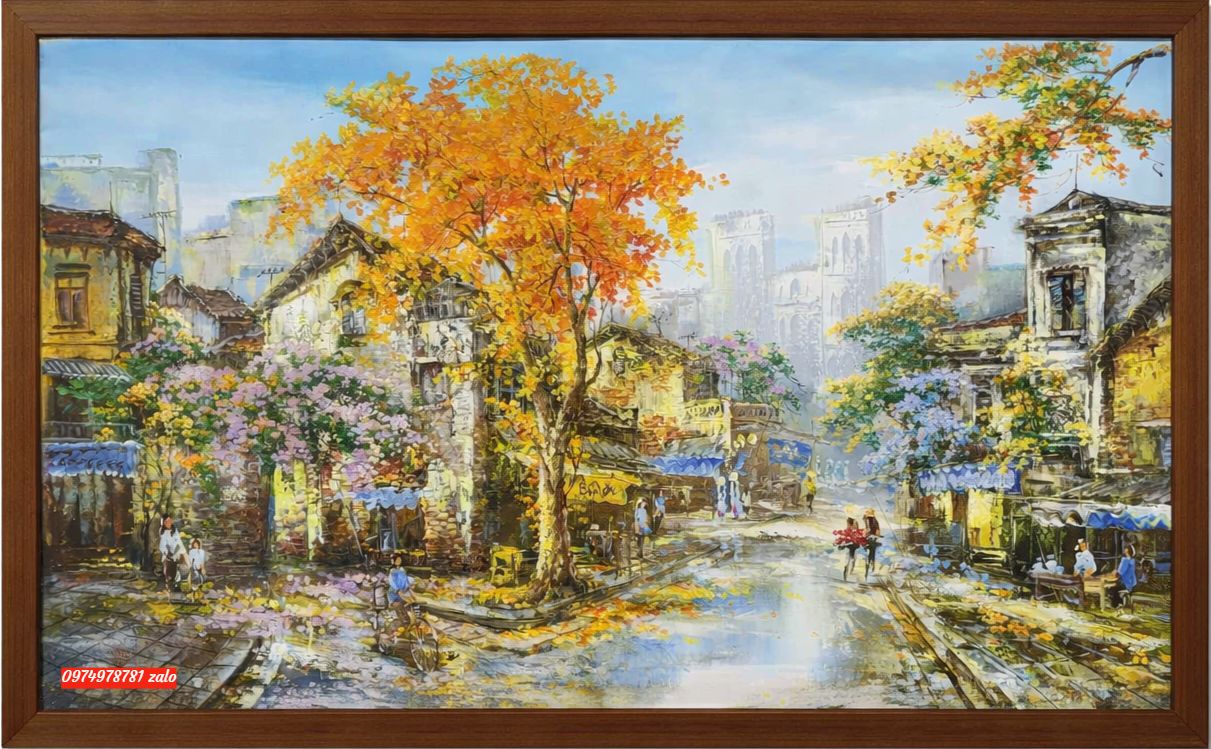 Tranh phố cổ hà nội mùa thua hà nội SP92