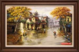 Tranh phố cổ hà nội sưa đẹp nhất
