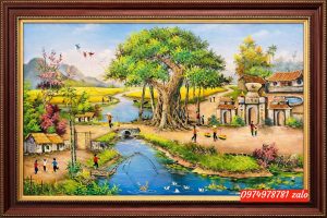 Tranh đồng quê việt nam phòng khách SP31