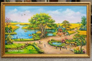 Tranh đồng quê bức tranh đồng quê việt nam SP18