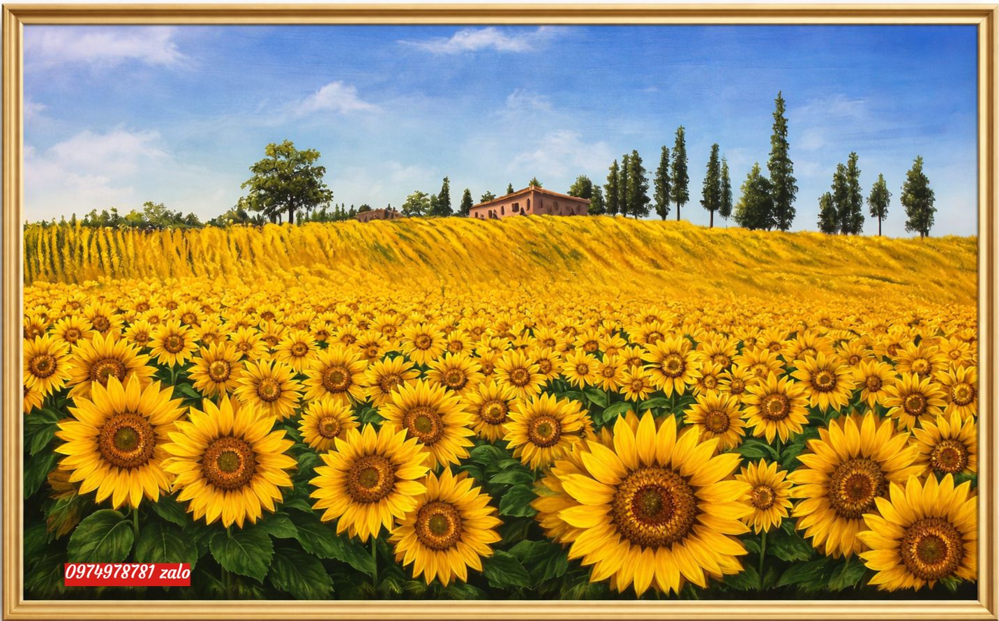 tranh hoa hương dương vẽ sơn dầu sang đẹp