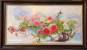 Tranh hoa mẫu đơn đẹp tươi sang trọng SP18