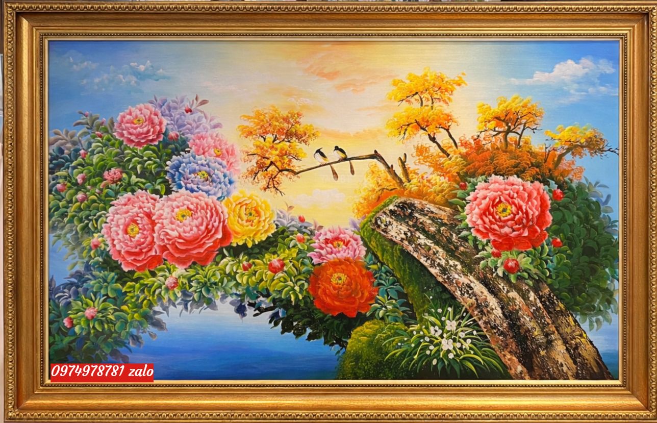 Tranh hoa mẫu đơn