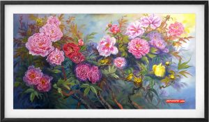 Tranh hoa mẫu đơn may mắn TP22