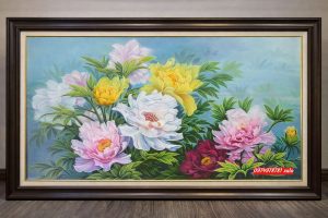 Tranh hoa mẫu đơn nở rộ tài lộc ý nghĩa