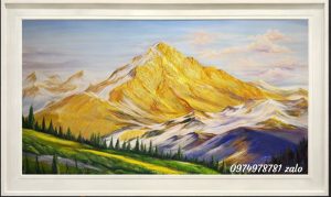 Tranh núi non, Núi dát vàng treo cơ quan SP06