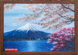 Tranh núi phú sĩ, tranh núi phú sĩ vẽ sơn dầu đẹp