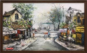 Tranh phố cổ hà nội, tranh phố sơn dầu đẹp