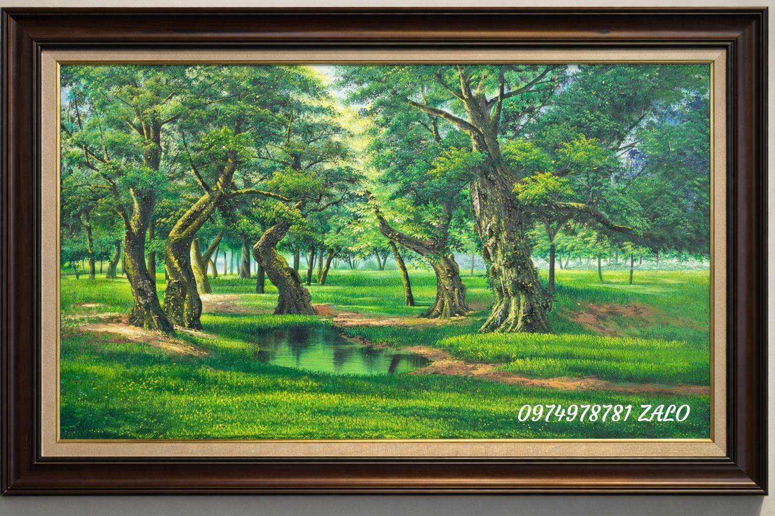 Tranh rừng cây phong cảnh rừng cây xanh P23