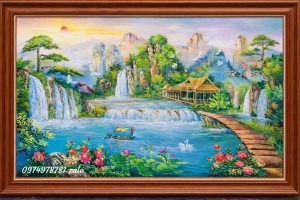 Tranh sơn thuỷ phòng khách đẹp