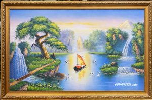 Tranh sơn thuỷ, tranh sơn thuỷ hữu tình đẹp SP17