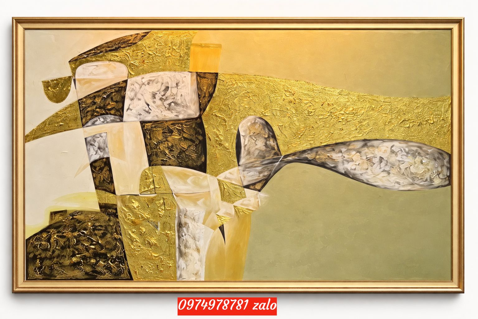 tranh trừu tượng sơn dầu dat vàng đẹp